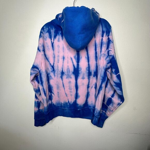 Von Dutch SET Blue Pink Tie Dye Red Rhinestone Logo Oversize Hoodie & Pants - Picture 5 of 16